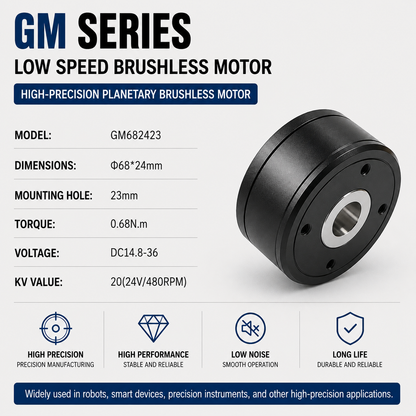 GM Series Hollow Shaft Brushless DC Gimbal Motor Low Speed High Torque Outer Rotor Motor for Robotic Arm Joint